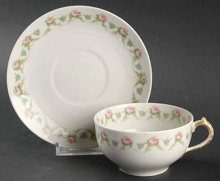 Schleiger 1348 Flat Cup & Saucer Set by Charles Field Haviland-1