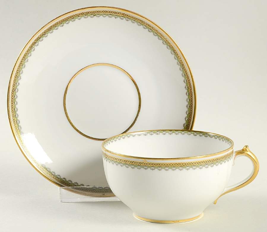Schleiger 1354 Flat Cup & Saucer Set by Charles Field Haviland-1