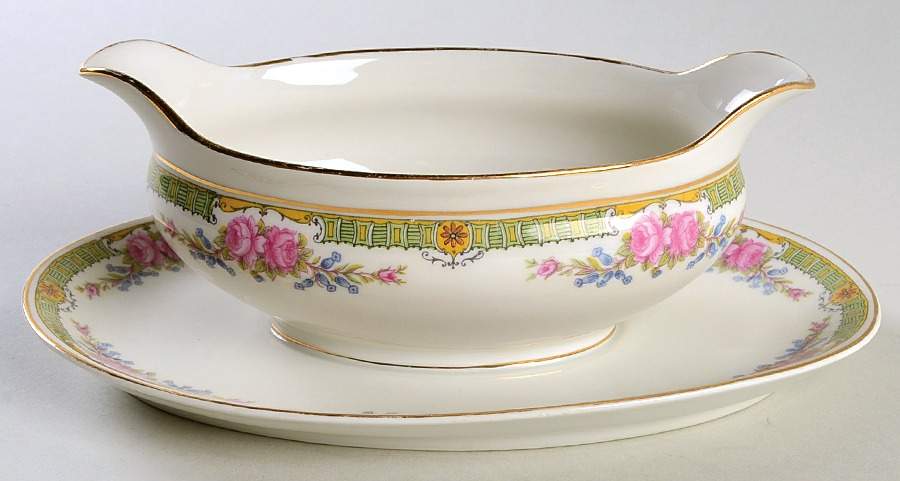 Schleiger 1355 Gravy Boat with Attached Underplate by Charles Field Haviland-1