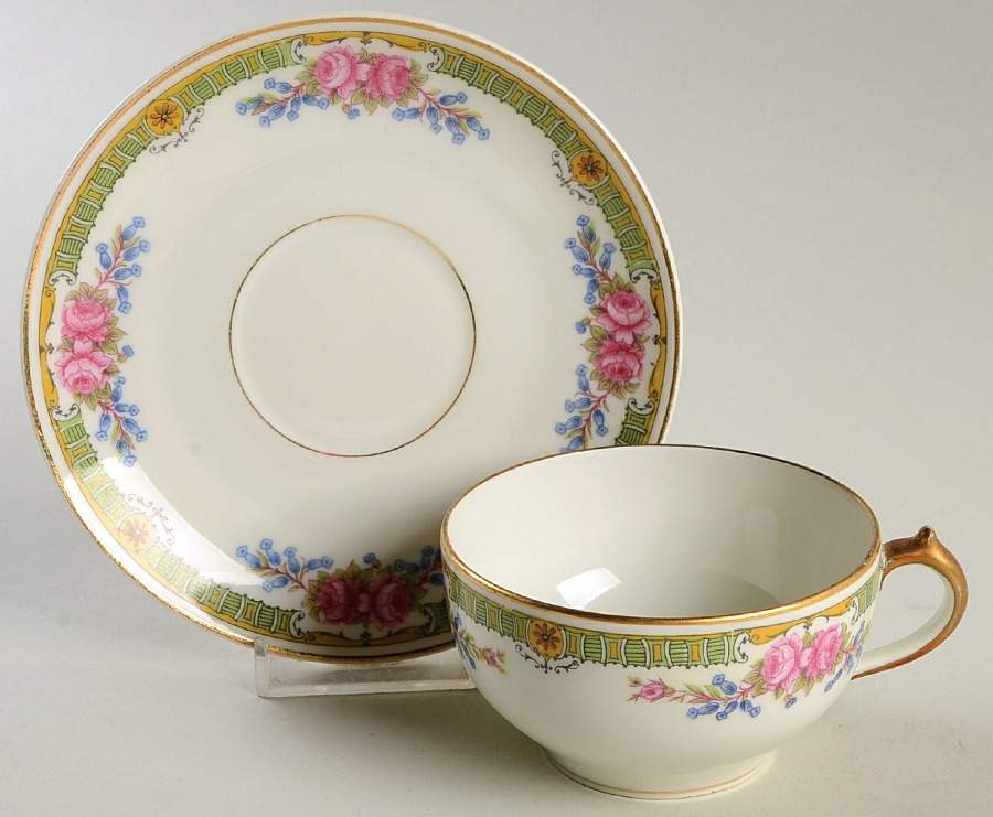Schleiger 1355 Flat Cup & Saucer Set by Charles Field Haviland-1