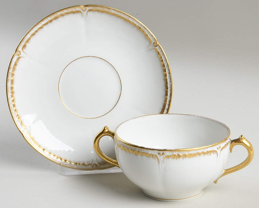 Schleiger 182 Flat Bouillon Cup & Saucer by Charles Field Haviland-1