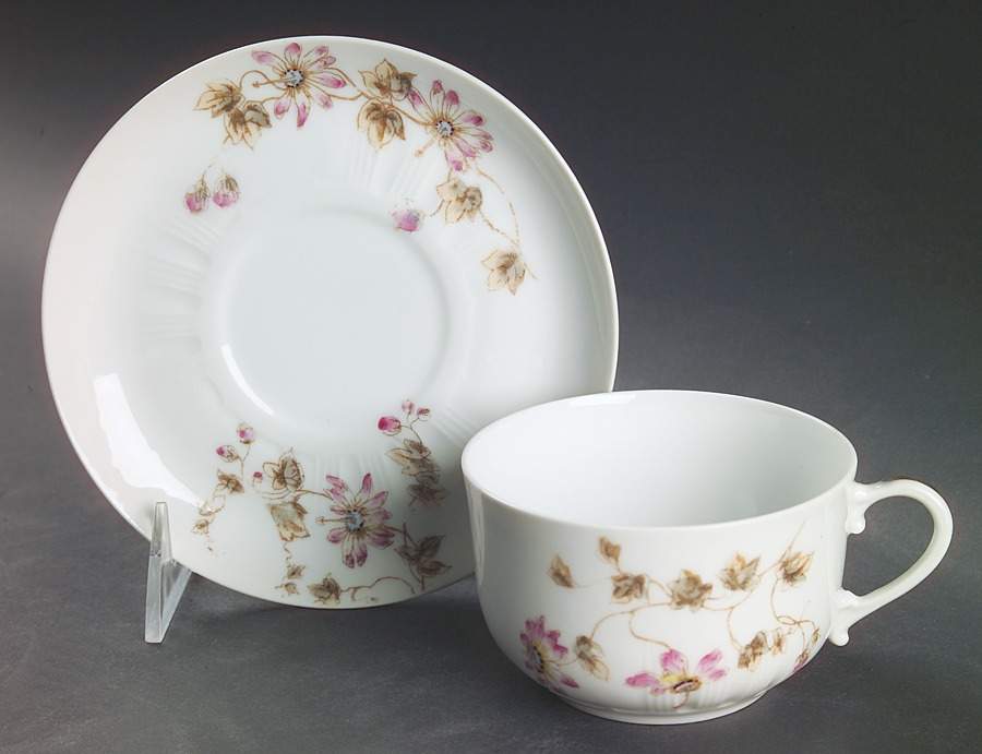 Schleiger 373 Flat Cup & Saucer Set by Charles Field Haviland-1