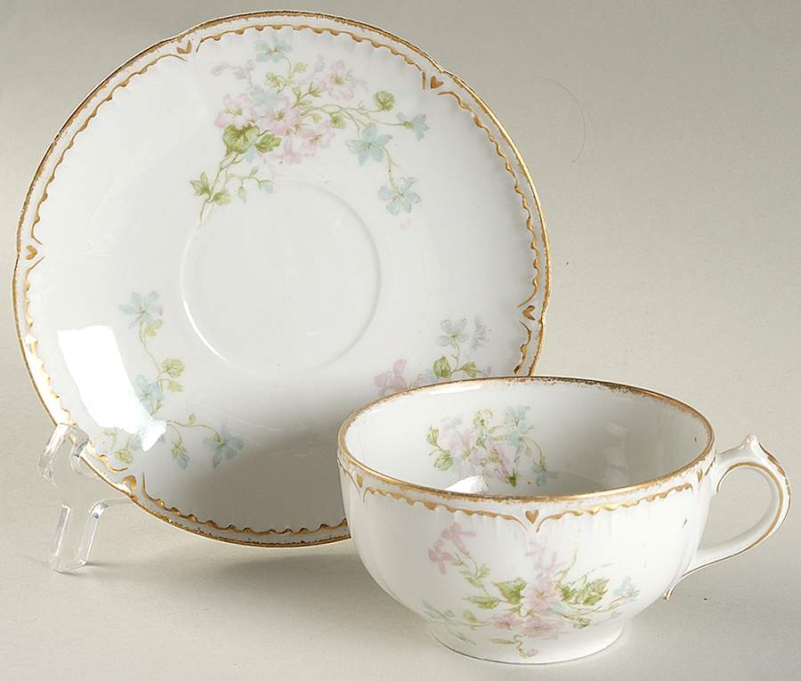 Schleiger 381 Flat Cup & Saucer Set by Charles Field Haviland-1