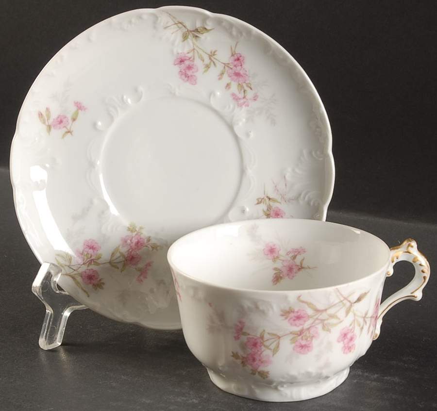 Schleiger 382 Flat Cup & Saucer Set by Charles Field Haviland-1