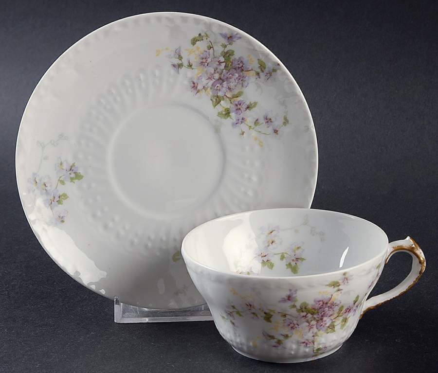 Schleiger 384h Flat Cup & Saucer Set by Charles Field Haviland-1
