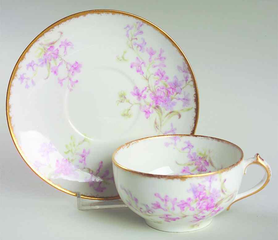 Schleiger 386 Flat Cup & Saucer Set by Charles Field Haviland-1