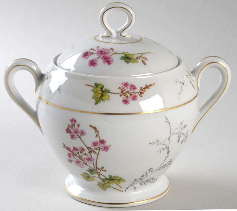 Spring Blossom Oversize Sugar Bowl & Lid by Charles Field Haviland-1