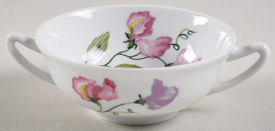 Sweet Peas Flat Cream Soup Bowl by Charles Field Haviland-1