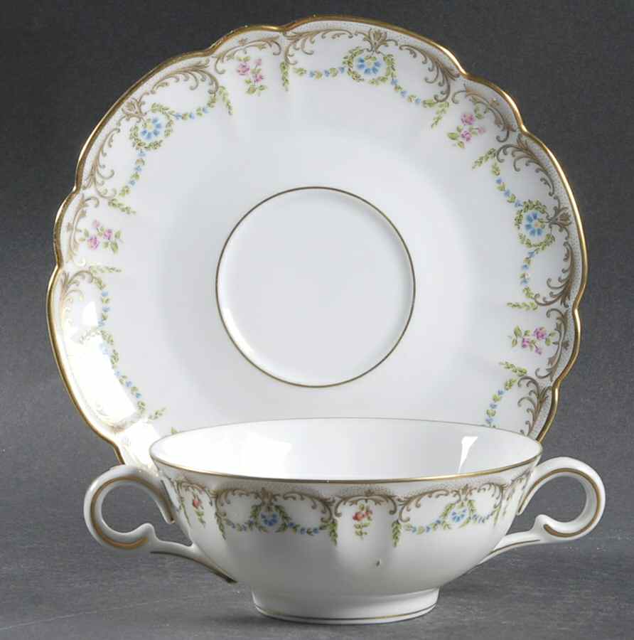 Symphonia Flat Cream Soup Bowl & Saucer Set by Charles Field Haviland-1