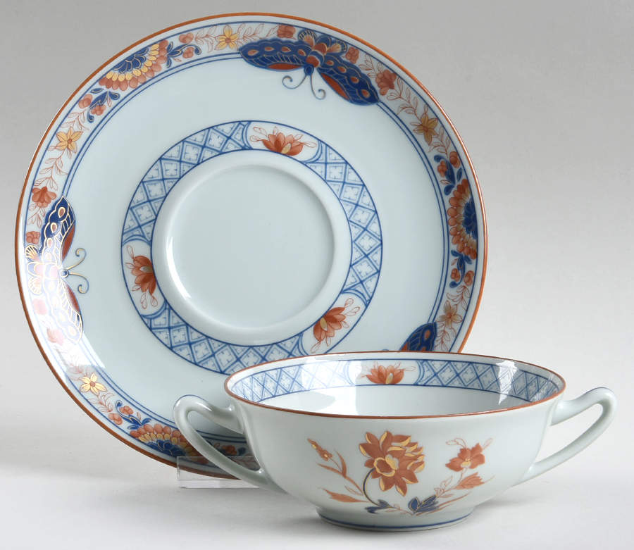 Tai Yuan Flat Cream Soup Bowl & Saucer Set by Charles Field Haviland-1