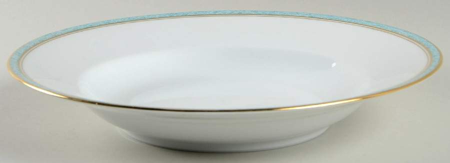 Turquoise Large Rim Soup Bowl by Charles Field Haviland-1