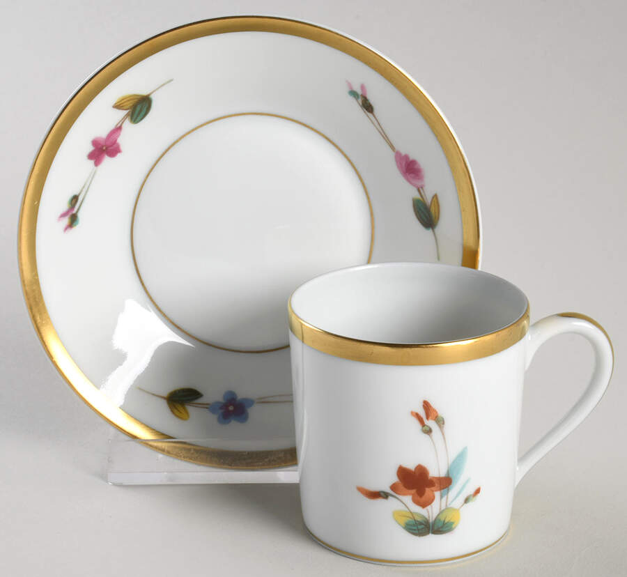 Winterthur Flat Demitasse Cup & Saucer Set by Charles Field Haviland-1
