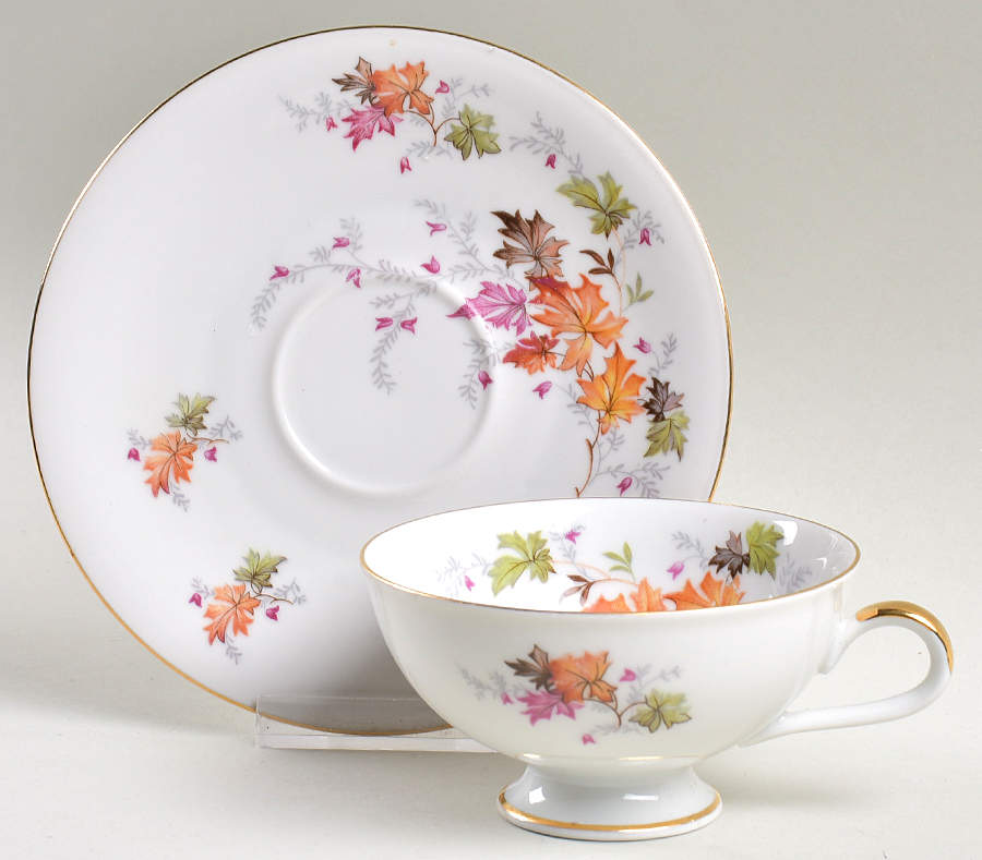 Indian Summer Footed Cup & Saucer Set by Chalfonte-1