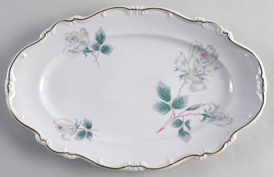 Kashmiri Rose 13" Oval Serving Platter by Chalfonte-1