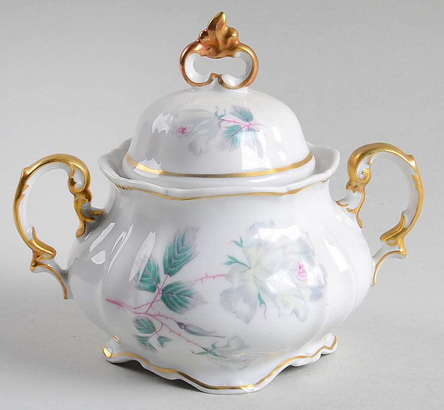 Kashmiri Rose Sugar Bowl & Lid by Chalfonte-1