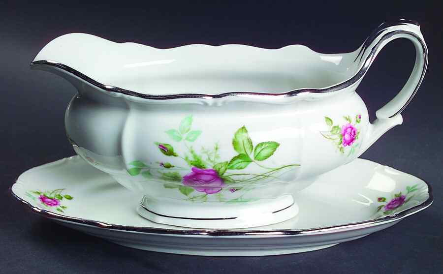 Rose Gravy Boat & Underplate by Chalfonte-1