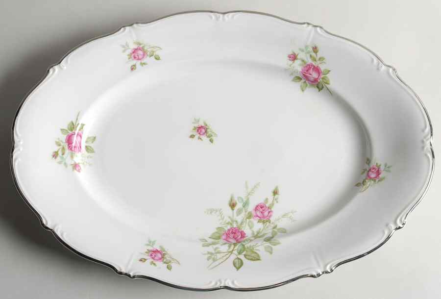 Rose 16" Oval Serving Platter by Chalfonte-1