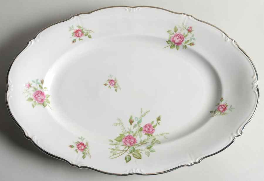 Rose 15" Oval Serving Platter by Chalfonte-1