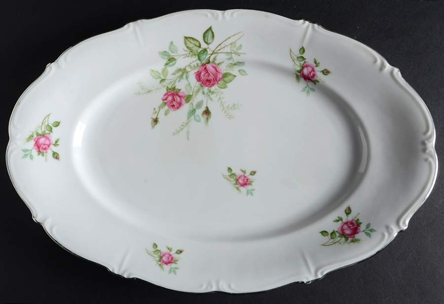 Rose 13" Oval Serving Platter by Chalfonte-1