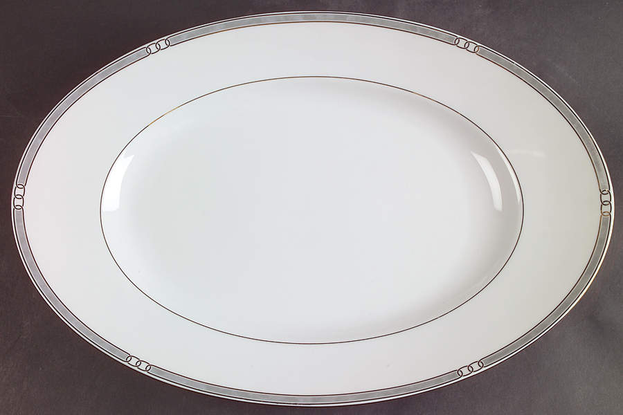 Alliance Grey 14" Oval Serving Platter by Christofle-1