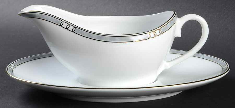 Alliance Grey Gravy Boat & Underplate by Christofle-1