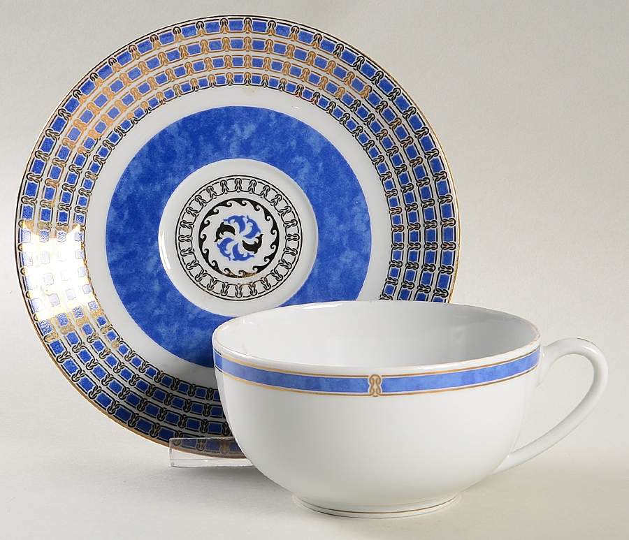 Byzance Bleu Breakfast Cup & Saucer Set by Christofle-1
