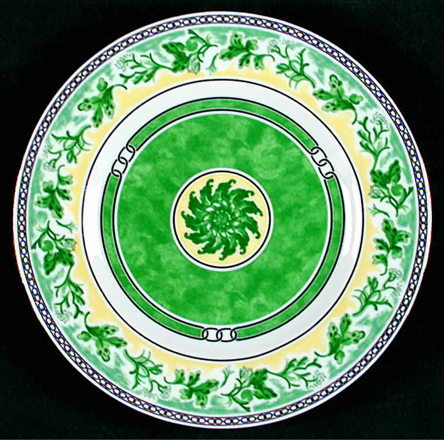 Floral Green Bread & Butter Plate by Christofle-1