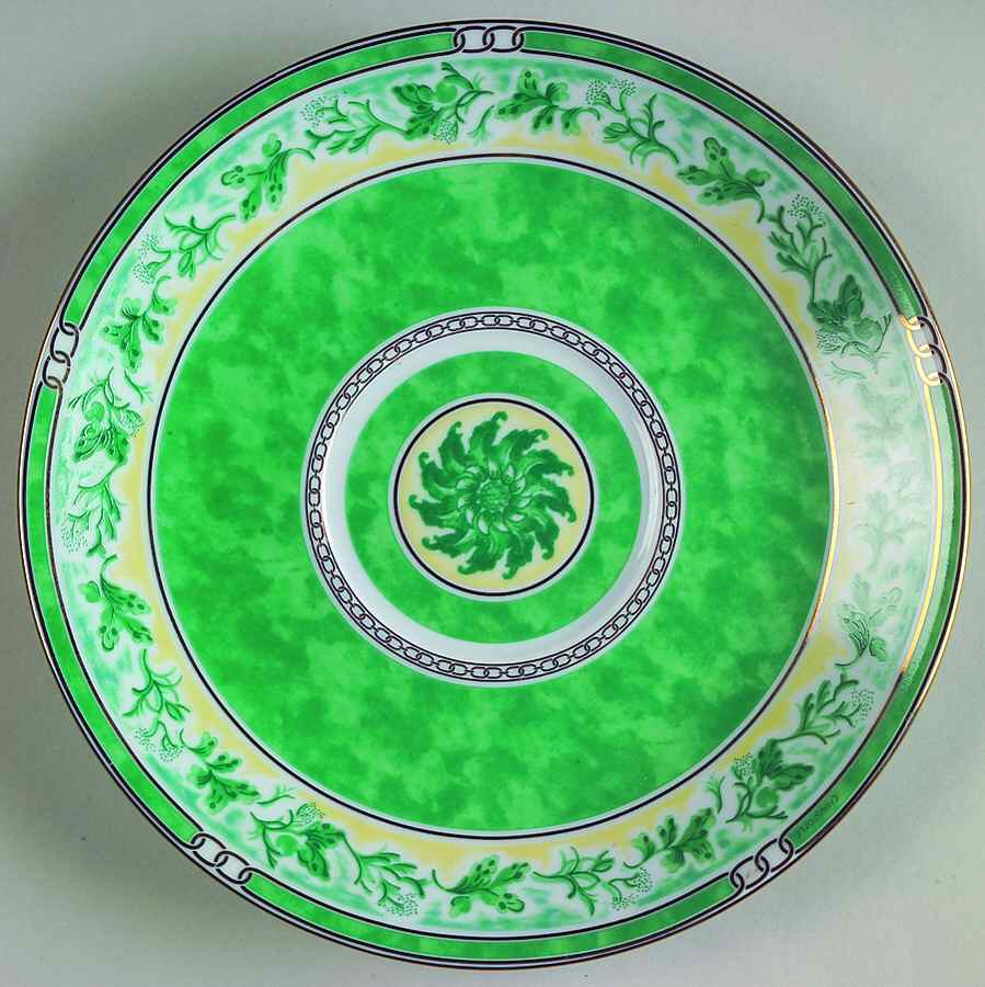 Floral Green Saucer for Breakfast Cup by Christofle-1