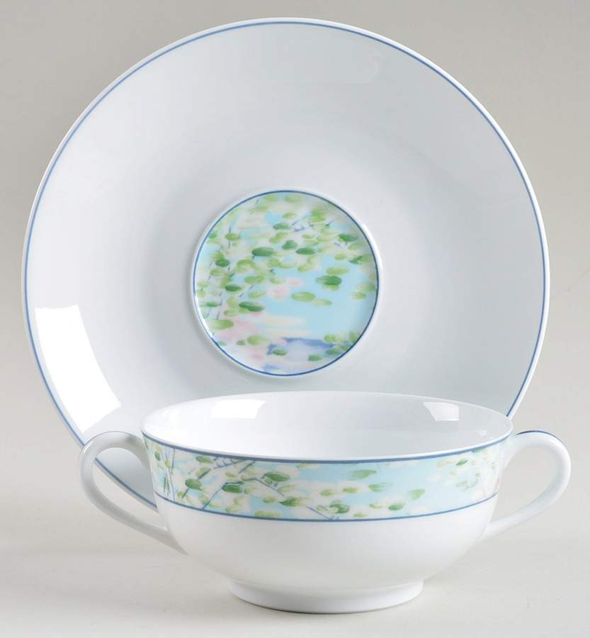 Impression Flat Cream Soup Bowl & Saucer Set by Christofle-1