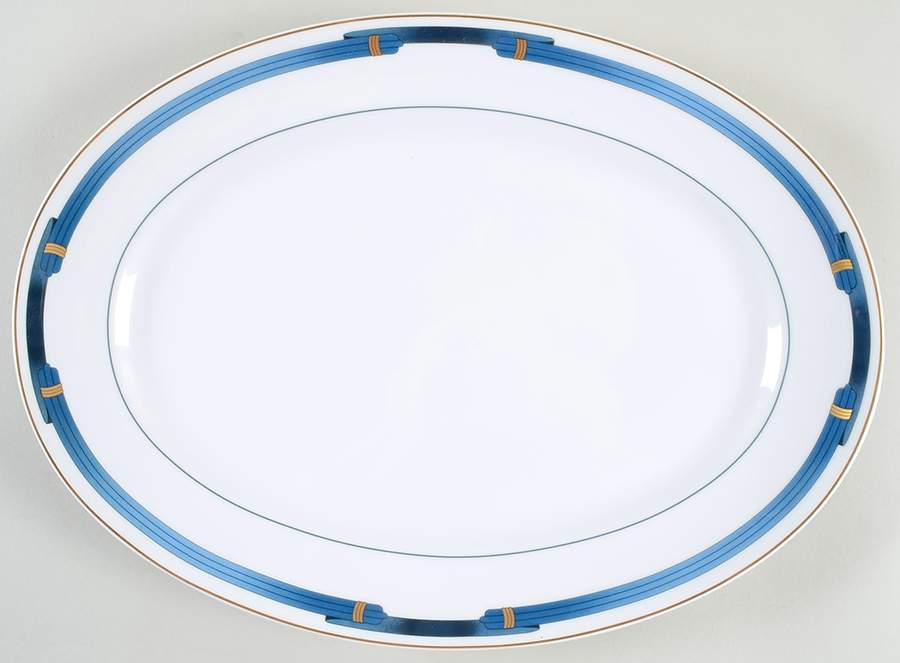 Iriana Bleu 16" Oval Serving Platter by Christofle-1