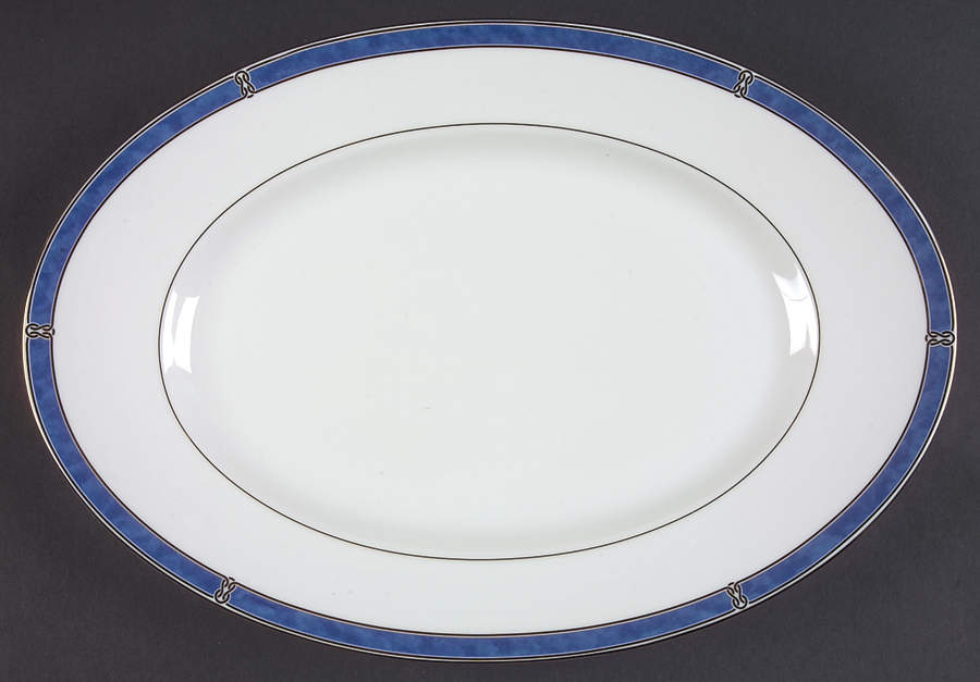 Oceana Blue 14" Oval Serving Platter by Christofle-1
