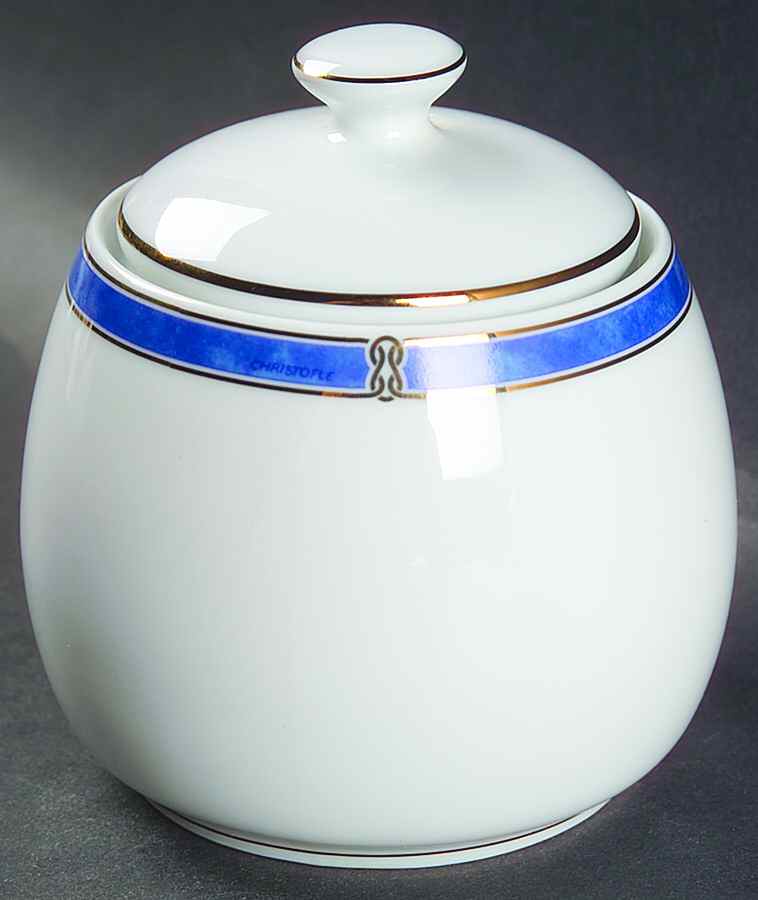 Oceana Blue Sugar Bowl & Lid by Christofle-1