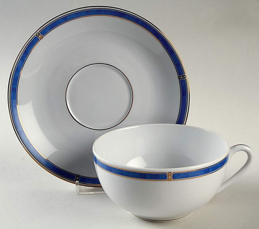 Oceana Blue Breakfast Cup & Saucer Set by Christofle-1