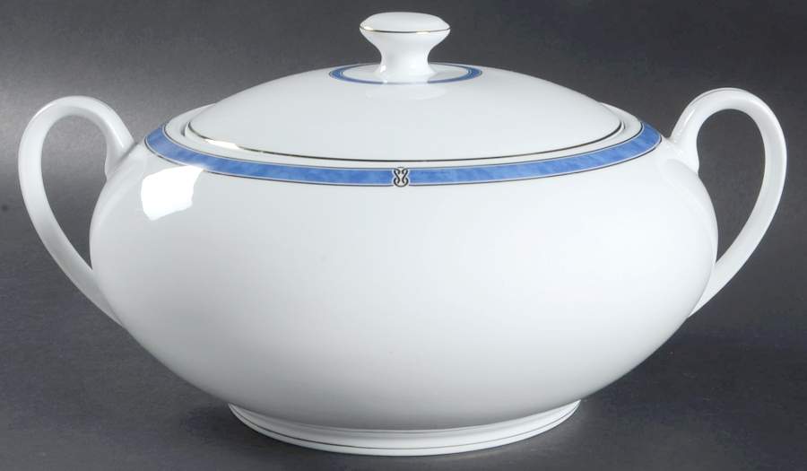 Oceana Blue Round Covered Vegetable by Christofle-1