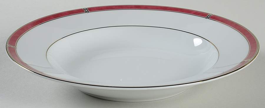 Oceana Red Rim Soup Bowl by Christofle-1