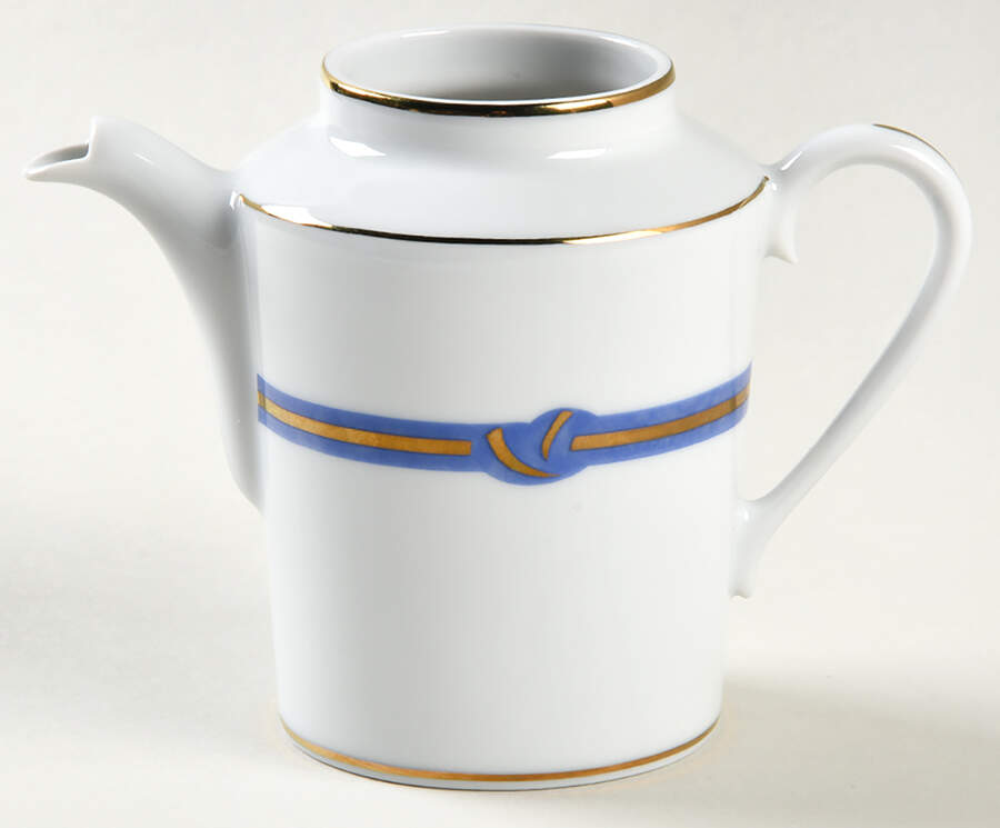 Rubanea Blue Open Soy Sauce Pot by Christofle-1