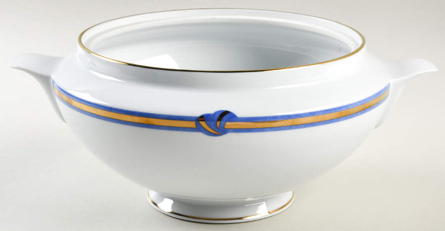 Rubanea Blue Round Vegetable No Lid by Christofle-1
