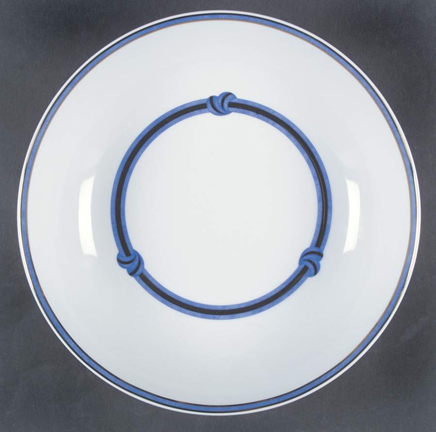 Rubanea Blue 10" Large Salad Serving Bowl by Christofle-1