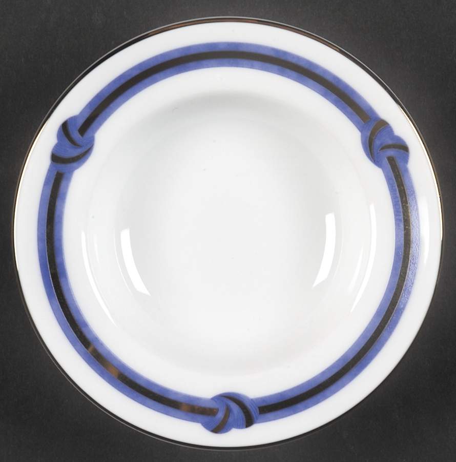 Rubanea Blue Rim Bone Bowl by Christofle-1