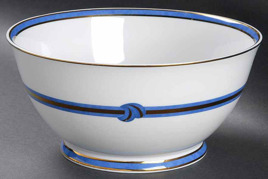 Rubanea Blue 8" Salad Serving Bowl by Christofle-1