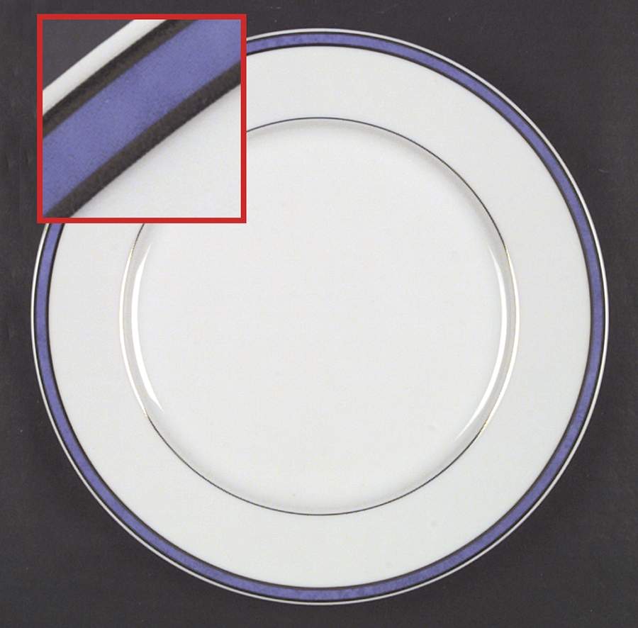 Rubanea Blue Accent Salad Plate by Christofle-1