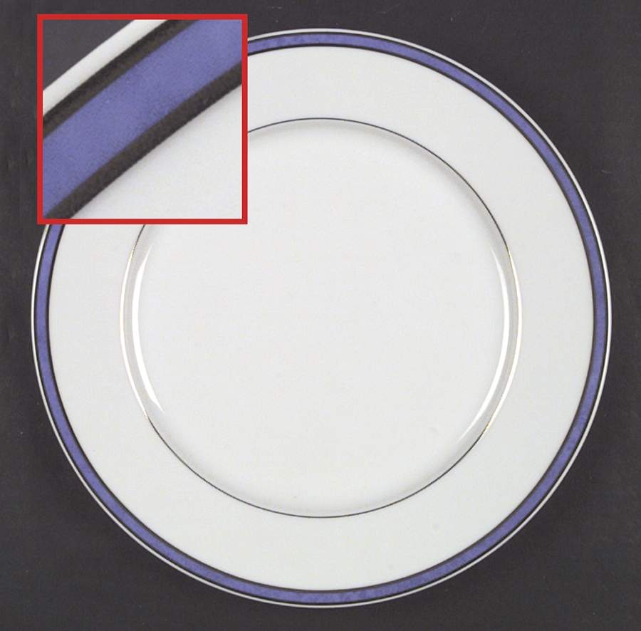 Rubanea Blue Accent Dinner Plate by Christofle-1