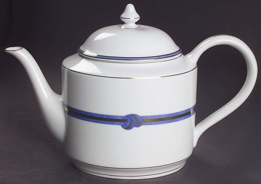 Rubanea Blue Coffee Pot & Lid by Christofle-1