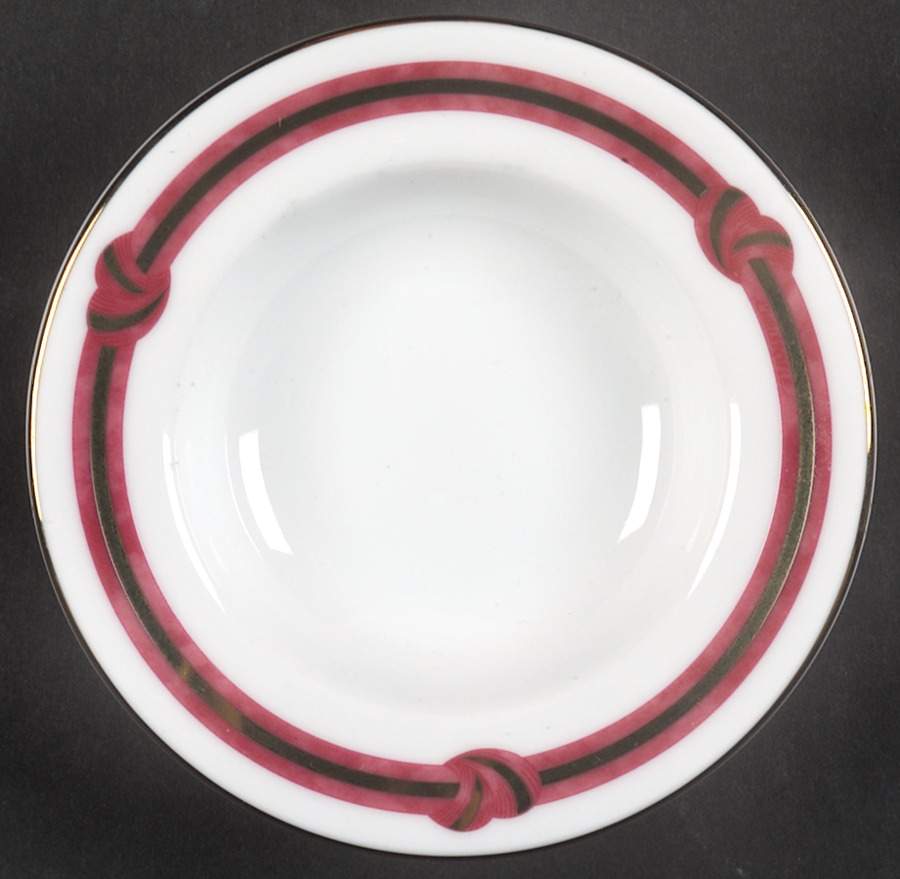 Rubanea Red Rim Bone Bowl by Christofle-1