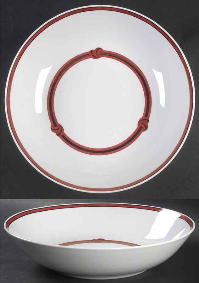 Rubanea Red 10" Large Salad Serving Bowl by Christofle-1