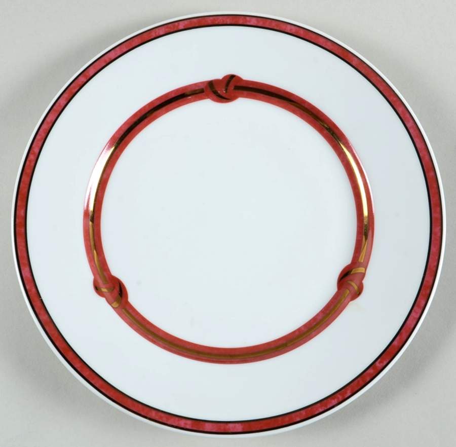 Rubanea Red Salad/Dessert Plate by Christofle-1