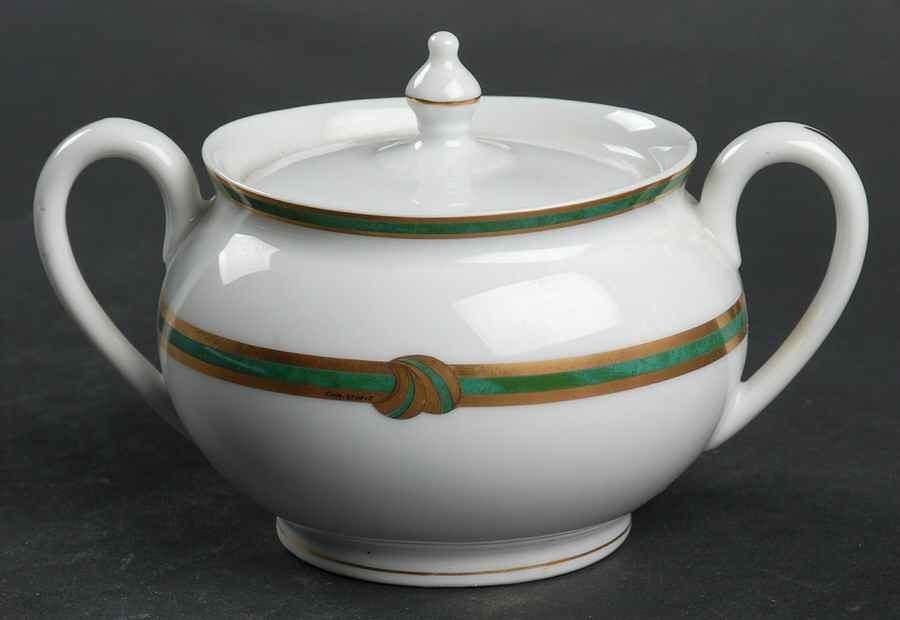 Ruban Vert Sugar Bowl & Lid by Christofle-1
