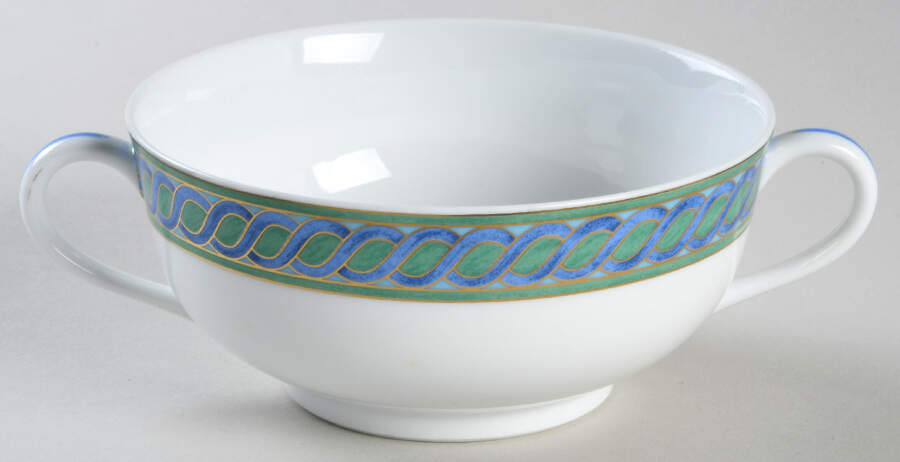 Torsade Bleu Flat Cream Soup Bowl by Christofle-1