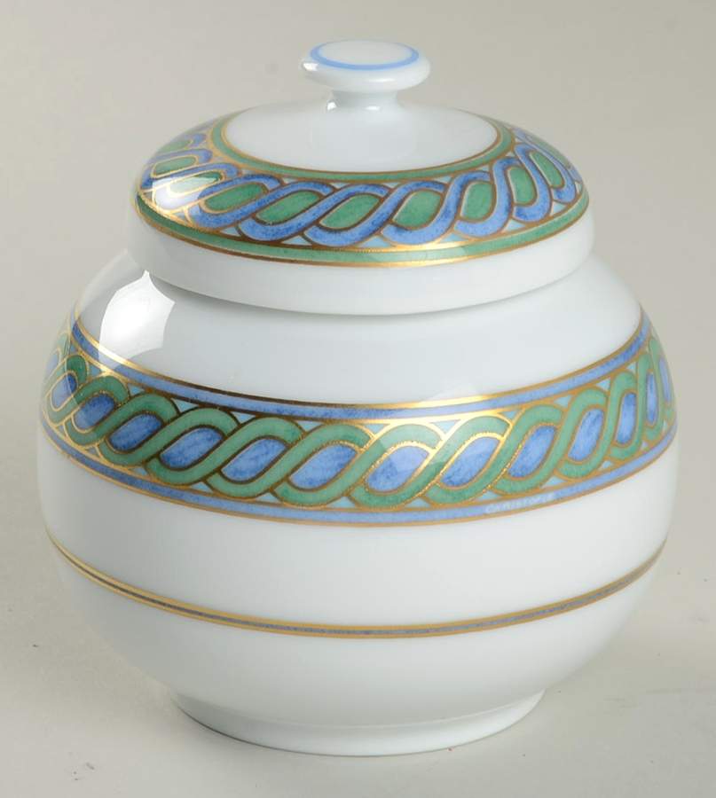 Torsade Bleu Sugar Bowl & Lid by Christofle-1