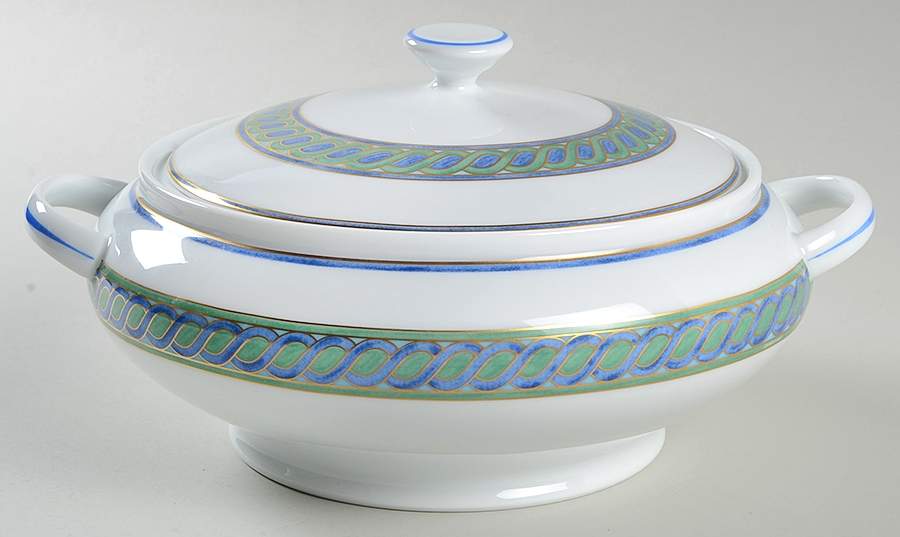 Torsade Bleu Round Covered Vegetable by Christofle-1